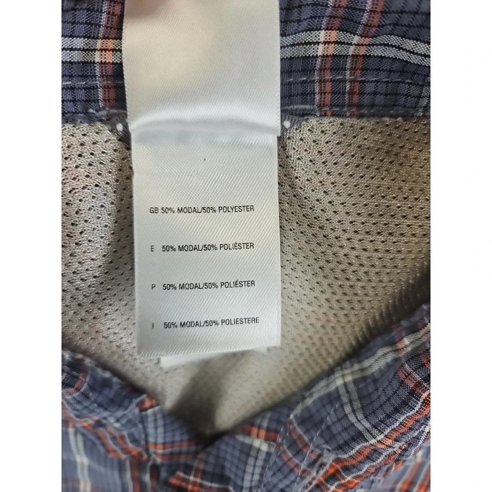 The North Face Long Sleeve Gray Orange Plaid Long Sleeve Shirt Sz L Perfect 1426